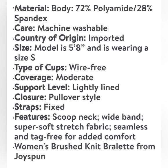 Joyspun Women's Knit Brushed knit Bralette size XXL NWT - Picture 4 of 7